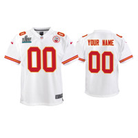 Youth Kansas City Chiefs #00 Custom Super Bowl LIV White Game Jersey