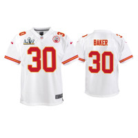 Youth Kansas City Chiefs #30 Deandre Baker Super Bowl LV White Game Jersey