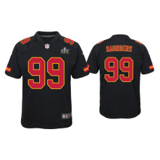 Youth Kansas City Chiefs #99 Khalen Saunders Super Bowl LV Black Game Fashion Jersey