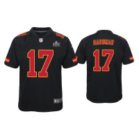 Youth Kansas City Chiefs #17 Mecole Hardman Super Bowl LV Black Game Fashion Jersey