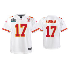 Youth Kansas City Chiefs #17 Mecole Hardman Super Bowl LIV White Game Jersey