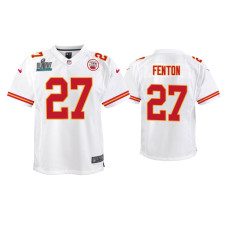 Youth Kansas City Chiefs #27 Rashad Fenton Super Bowl LIV White Game Jersey