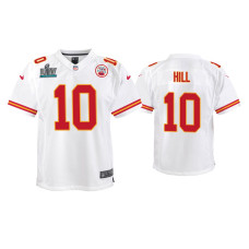 Youth Kansas City Chiefs #10 Tyreek Hill Super Bowl LIV White Game Jersey