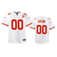 Youth Kansas City Chiefs #00 White Custom Nike Game Jersey