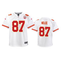 Youth Kansas City Chiefs #87 White Travis Kelce Nike Game Jersey