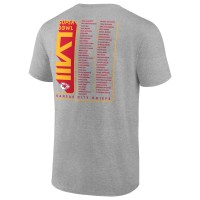 Kansas City Chiefs Fanatics Branded 2023 AFC Champions Two-Sided Roster Big & Tall T-Shirt - Heather Gray