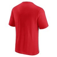 Kansas City Chiefs Fanatics Branded Colorblock T-Shirt - Red/Heathered Gray