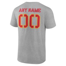 Kansas City Chiefs Fanatics Branded Personalized Name & Number Evanston Stencil T-Shirt - Heather Gray