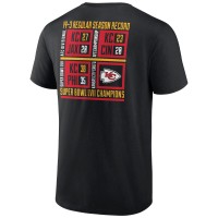 Kansas City Chiefs Fanatics Branded Super Bowl LVII Champions Big & Tall Scoreboard Showcase Schedule T-Shirt - Black