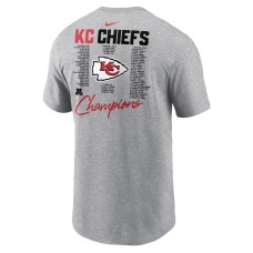 Kansas City Chiefs Nike 2023 AFC Champions Roster T-Shirt - Heather Gray