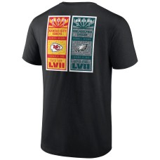 Kansas City Chiefs vs. Philadelphia Eagles Fanatics Branded Super Bowl LVII Matchup Big & Tall Golden Ticket T-Shirt - Black