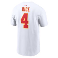 Rashee Rice Kansas City Chiefs Nike Super Bowl LVIII Patch Player Name & Number T-Shirt - White