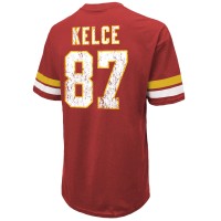 Travis Kelce Kansas City Chiefs Majestic Threads Name & Number Oversize Fit T-Shirt - Red