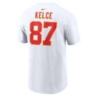 Travis Kelce Kansas City Chiefs Nike Super Bowl LVIII Patch Player Name & Number T-Shirt - White